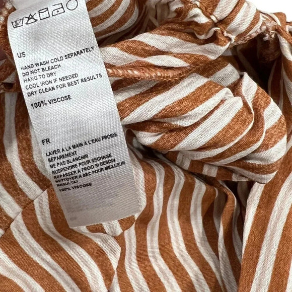 Amuse Society Brown Striped Woven Fern Midi Dress L - Picture 7 of 7